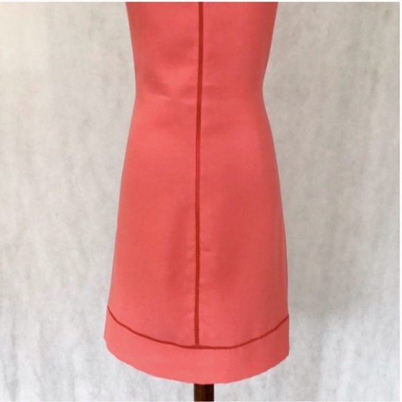 Banana Republic Coral V-Neck Ladder Stitch Dress - Picture 6 of 8